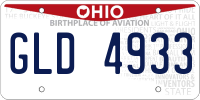 OH license plate GLD4933