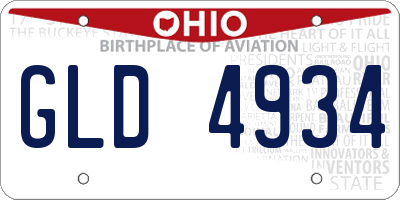 OH license plate GLD4934