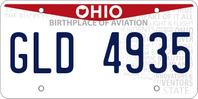 OH license plate GLD4935