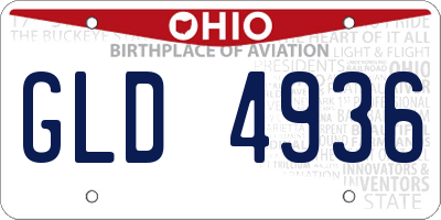 OH license plate GLD4936