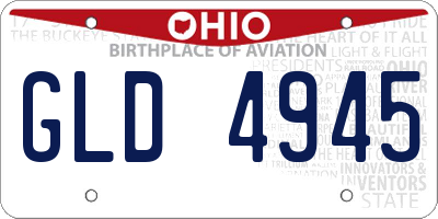 OH license plate GLD4945