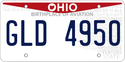 OH license plate GLD4950