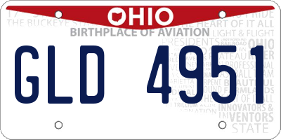 OH license plate GLD4951