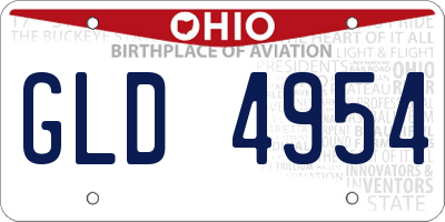 OH license plate GLD4954