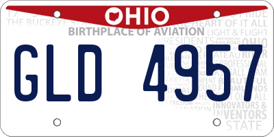 OH license plate GLD4957