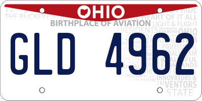 OH license plate GLD4962