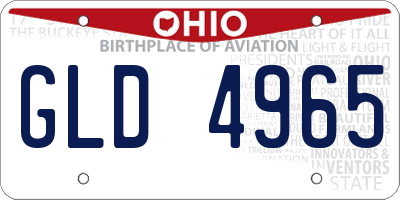 OH license plate GLD4965