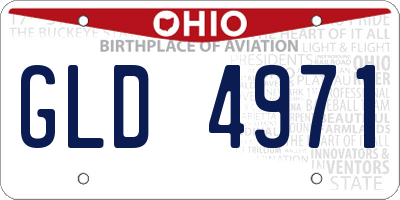 OH license plate GLD4971
