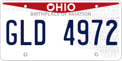 OH license plate GLD4972