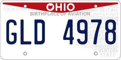 OH license plate GLD4978