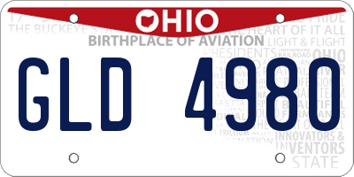 OH license plate GLD4980