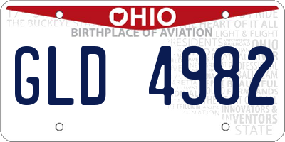 OH license plate GLD4982