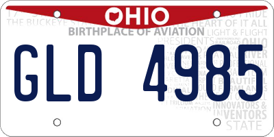 OH license plate GLD4985
