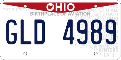 OH license plate GLD4989