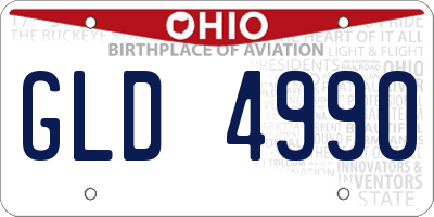 OH license plate GLD4990