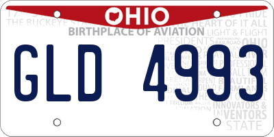 OH license plate GLD4993