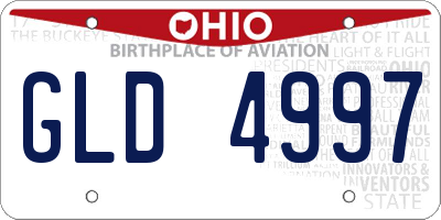 OH license plate GLD4997
