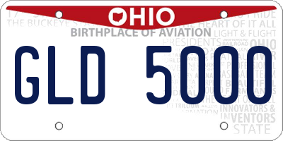 OH license plate GLD5000