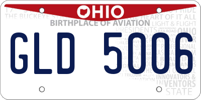 OH license plate GLD5006