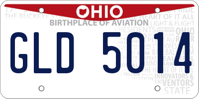 OH license plate GLD5014