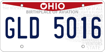 OH license plate GLD5016