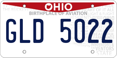 OH license plate GLD5022