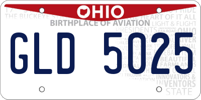 OH license plate GLD5025