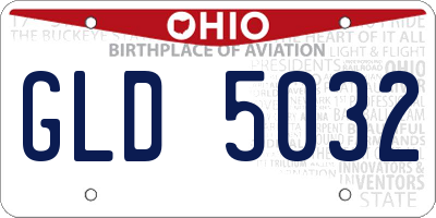 OH license plate GLD5032