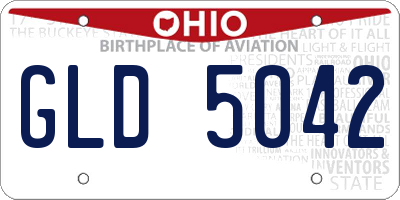 OH license plate GLD5042