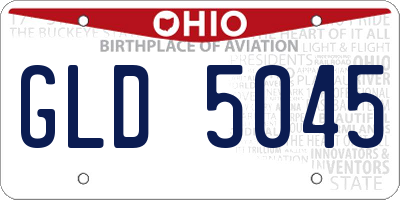 OH license plate GLD5045
