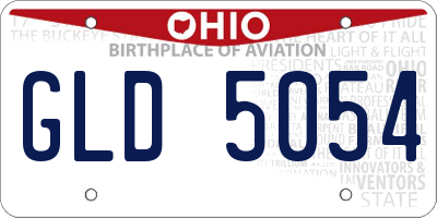 OH license plate GLD5054
