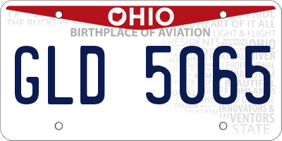 OH license plate GLD5065