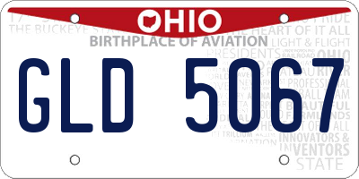 OH license plate GLD5067