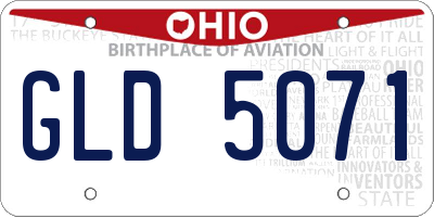OH license plate GLD5071