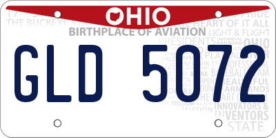 OH license plate GLD5072