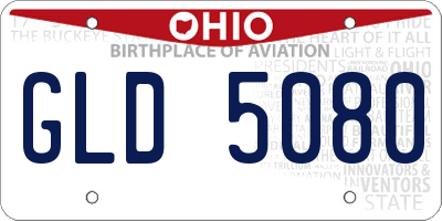 OH license plate GLD5080