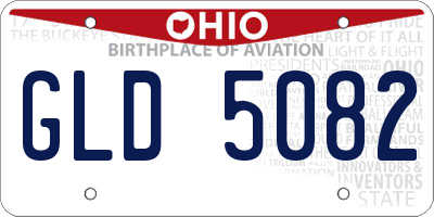 OH license plate GLD5082