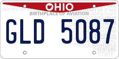 OH license plate GLD5087