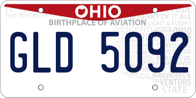 OH license plate GLD5092