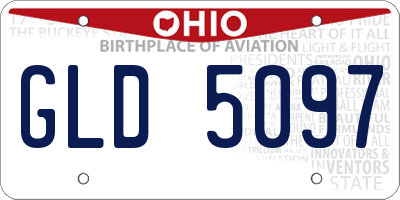 OH license plate GLD5097