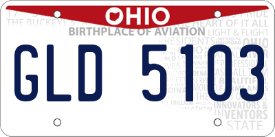 OH license plate GLD5103