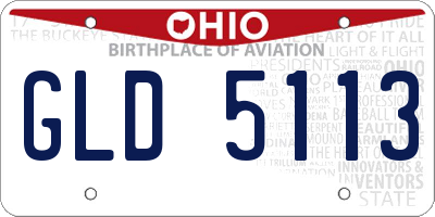 OH license plate GLD5113