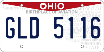 OH license plate GLD5116