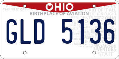 OH license plate GLD5136