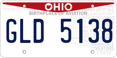 OH license plate GLD5138