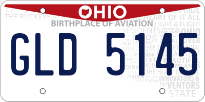 OH license plate GLD5145