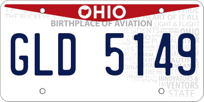 OH license plate GLD5149