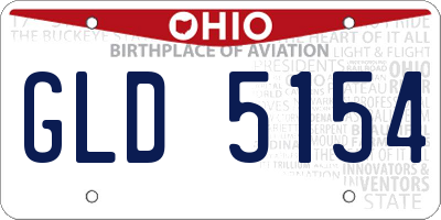 OH license plate GLD5154
