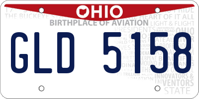 OH license plate GLD5158