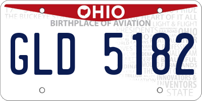 OH license plate GLD5182